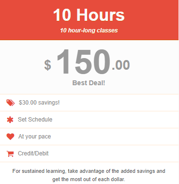 10 Hours of online Spanish classes at only $150.00!